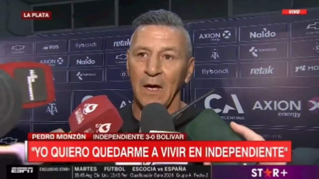 Monzón luego del triunfo de Independiente: 'No quiero dirigir Primera y quedarme sin trabajo'