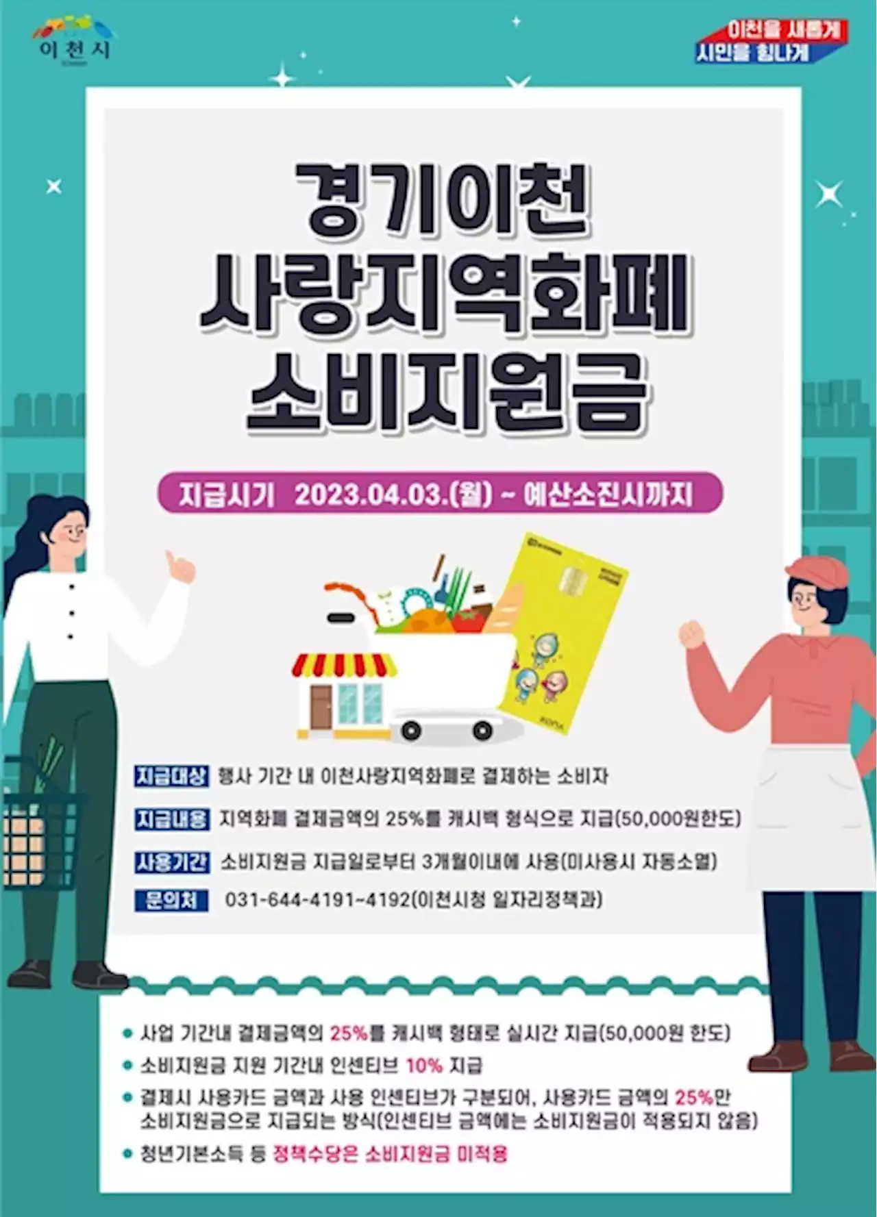 이천시, '지역화폐 쓰면 25% 캐시백'... 최대 5만원