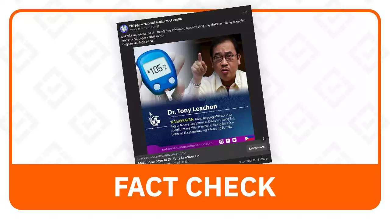 FACT CHECK: NIH, Leachon do not endorse Glufarelin as diabetes cure