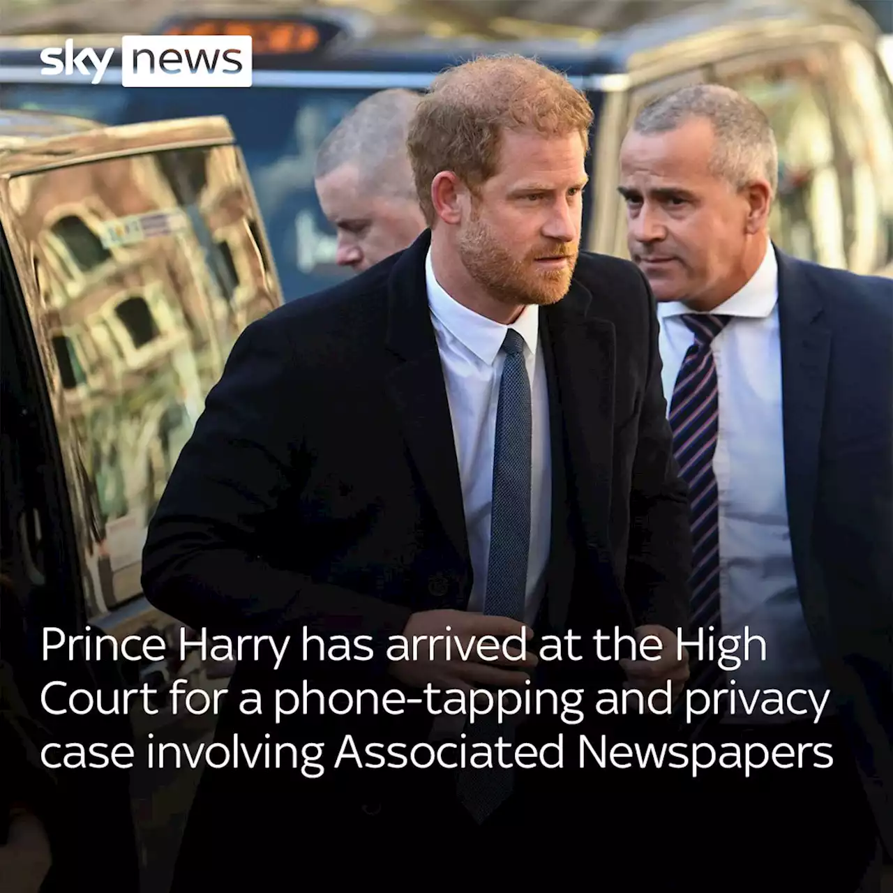 Prince Harry at High Court for phone-tapping and privacy case