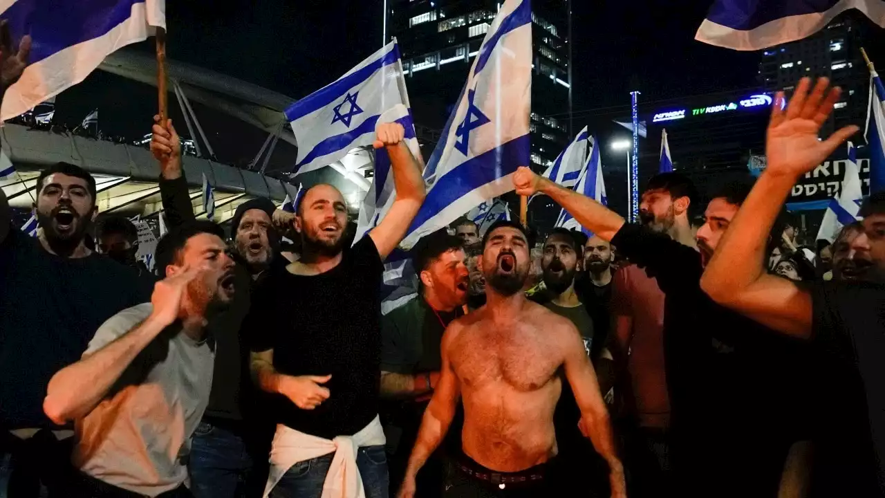 Protests erupt in Israel following defence minister’s sacking