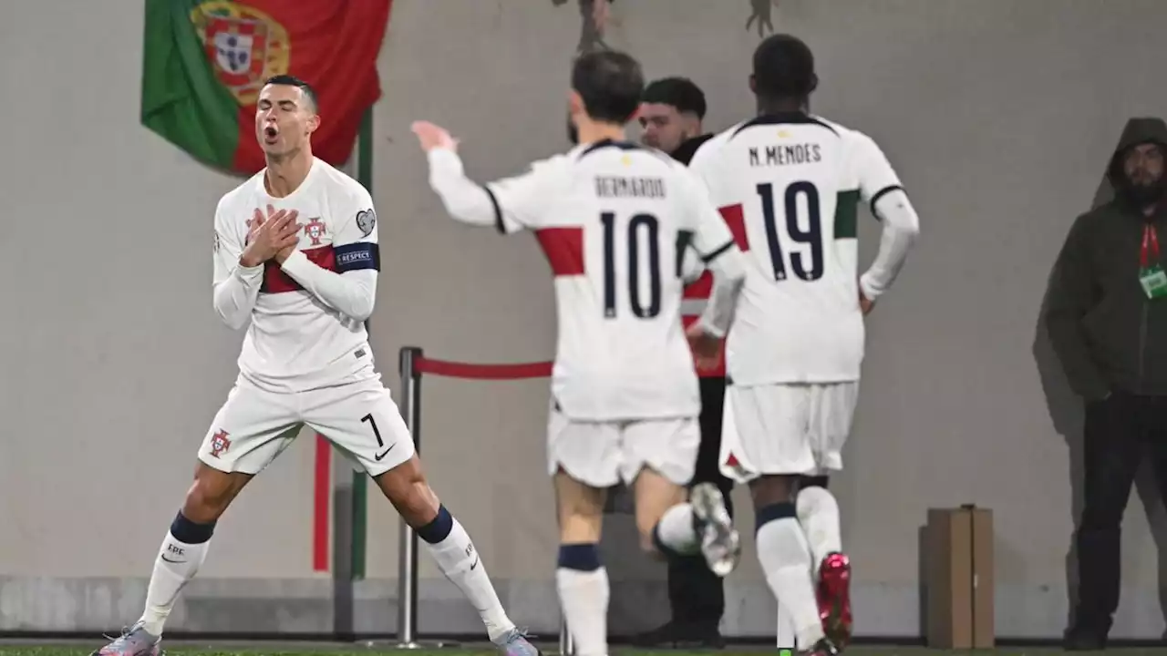 Ronaldo combines his two famous celebrations as he scores two more goals for Portugal