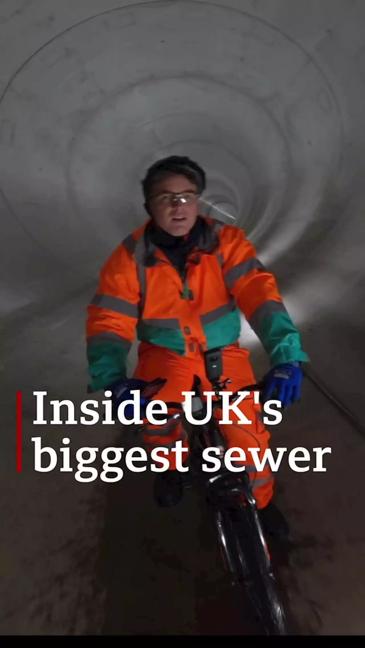 Watch: Bike ride through UK's new super sewer