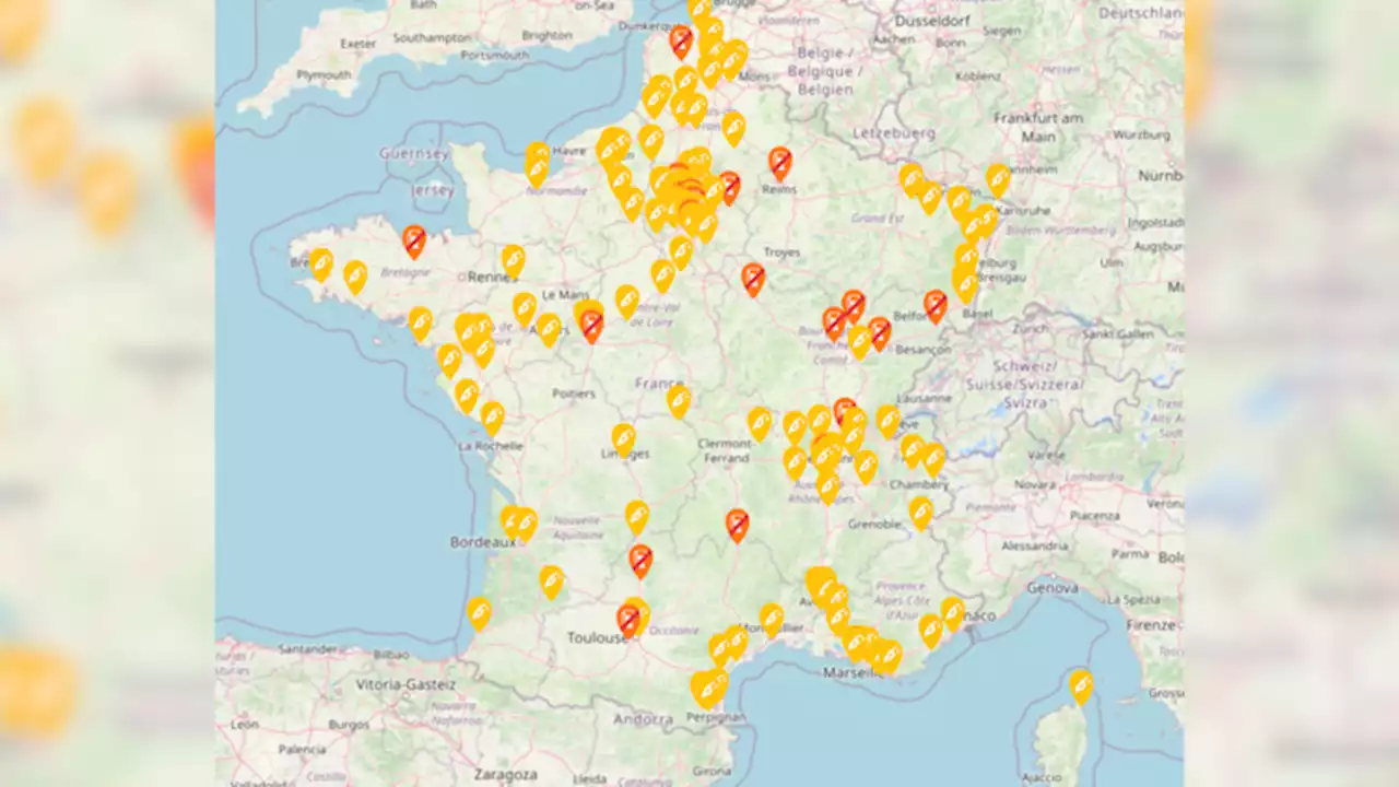 Pénurie de carburants : voici la carte des stations-service en rupture totale ou partielle