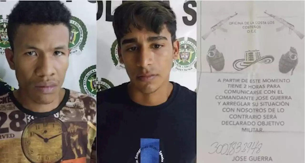 Capturados con panfletos alusivos a la banda de ‘Los Costeños’