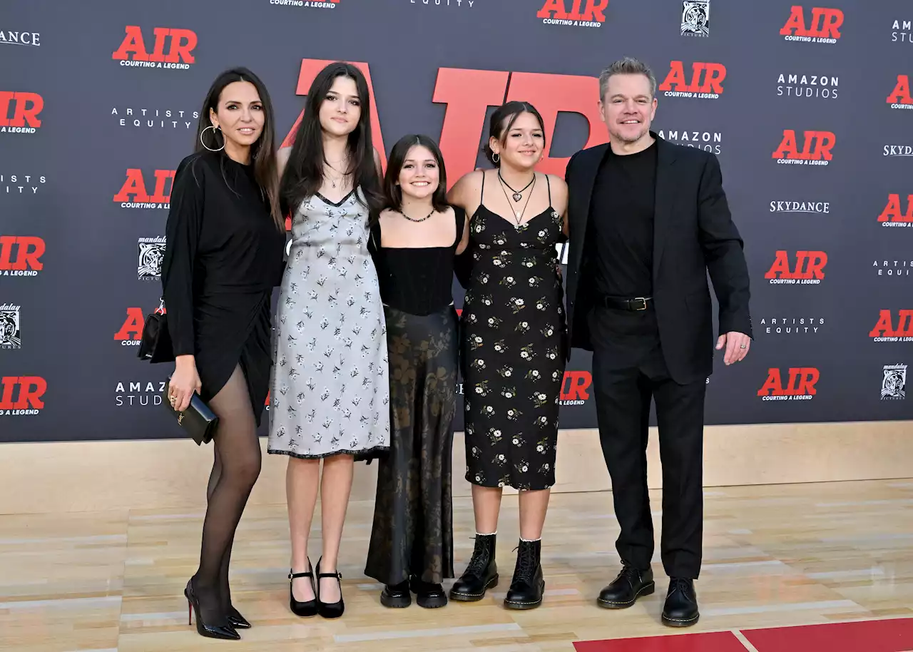 Matt Damon makes rare appearance with daughters as Ben Affleck, Jennifer Lopez heat up 'Air' premiere