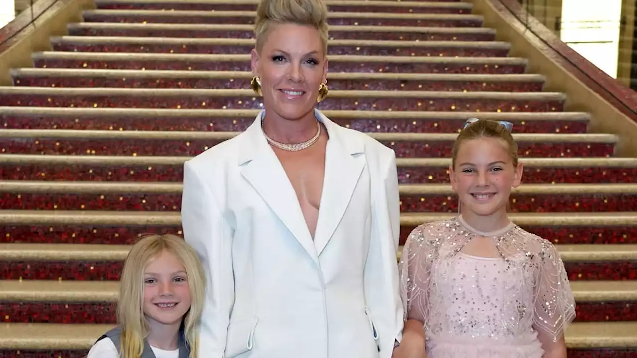 Pink takes adorable kids Willow Sage and Jameson Moon to iHeartRadio Music Awards