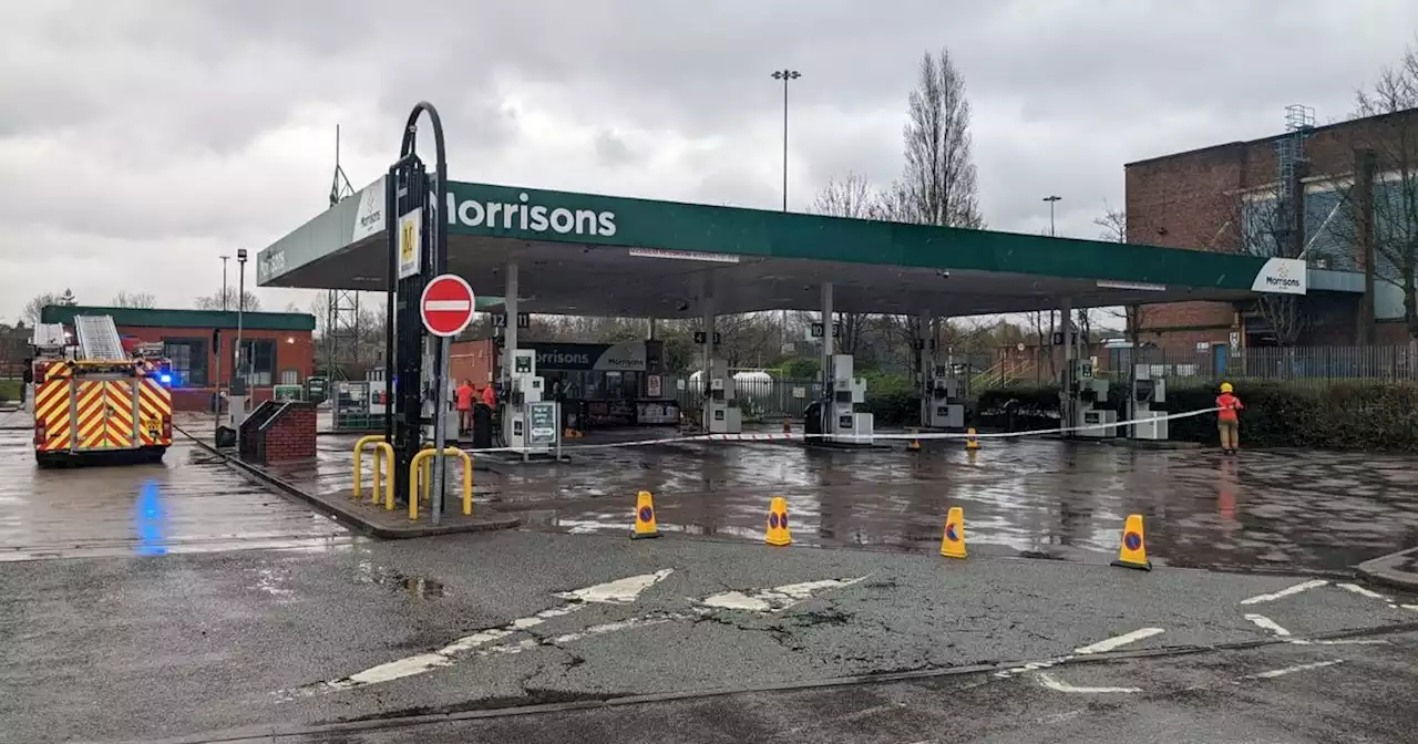 Petrol station taped off as firefighters respond to 'diesel spillage'