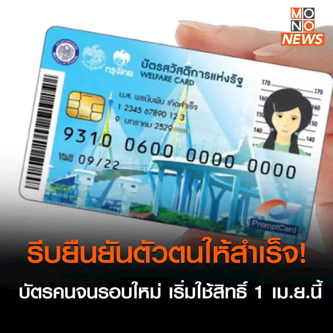 รีบยืนยันตัวตนให้สำเร็จ! บัตรคนจนรอบใหม่ 12.5 ล้านคน เริ่มใช้สิทธิ์ 1 เม.ย.นี้