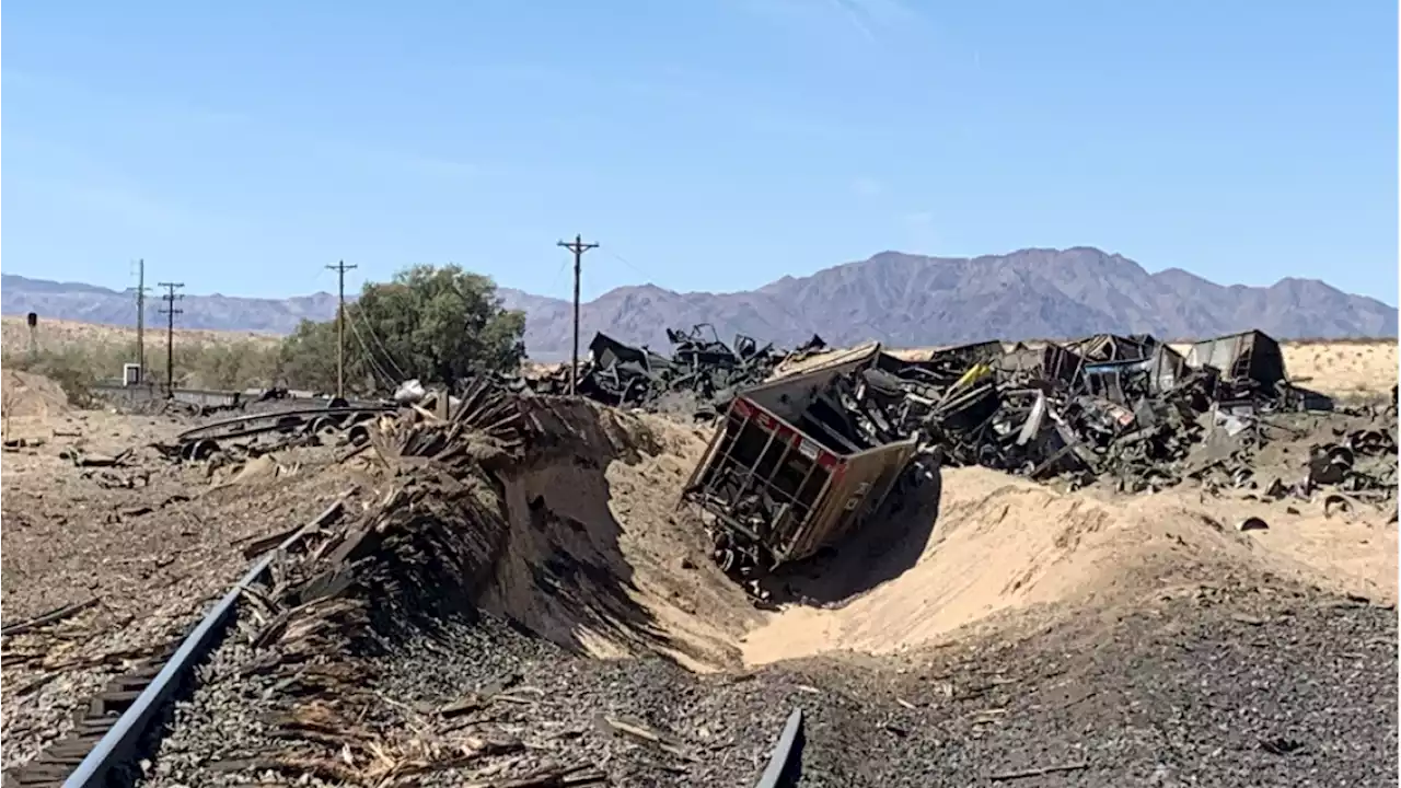 Freight Train Derails in Mojave Desert, No Injuries Reported