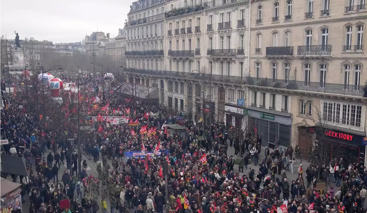 Protests over higher retirement age grip France as teachers, rail workers join garbage collectors