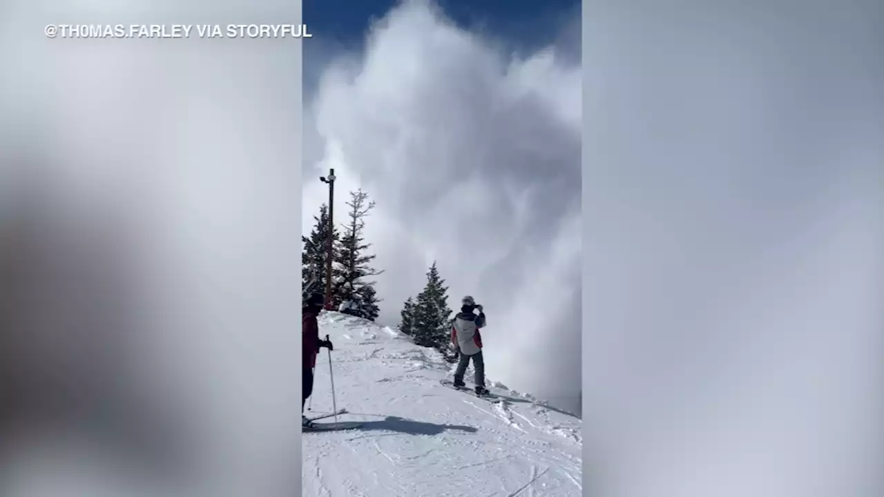 Caught on camera: Massive avalanche tumbles toward skiers at Sundance Resort