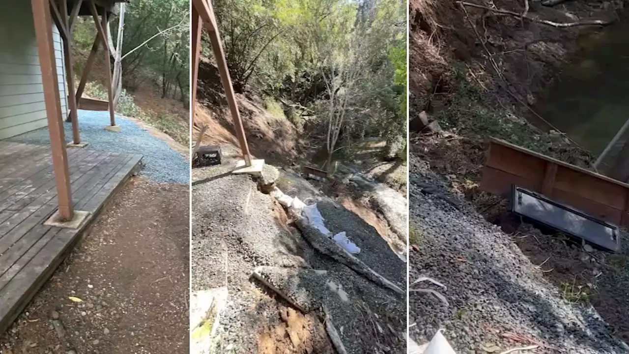 Santa Cruz Mountains home on the 'edge' of creek after storm-induced erosion