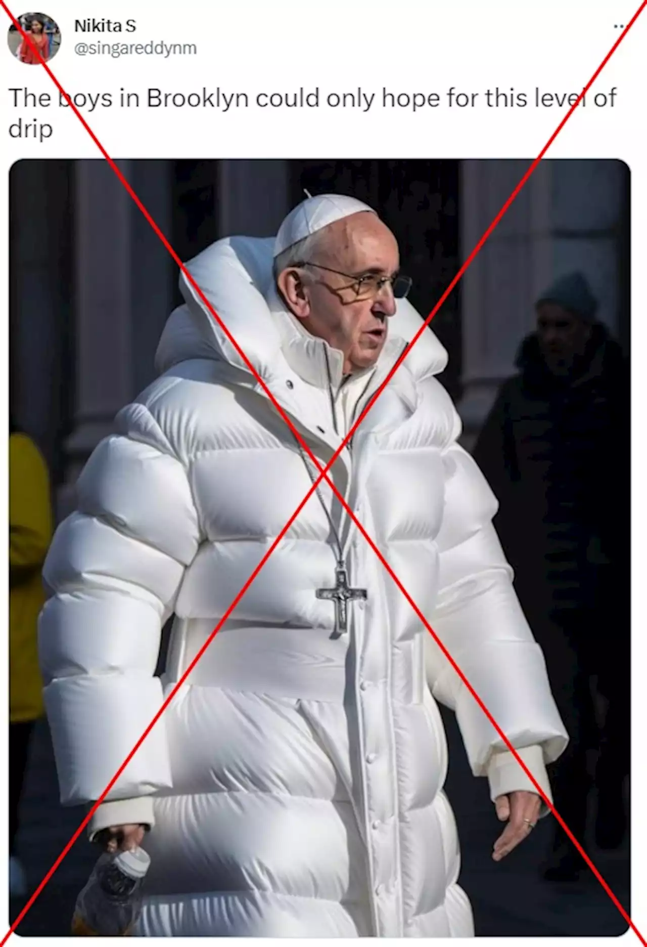 Twitter users fooled by AI images of Pope in street fashion