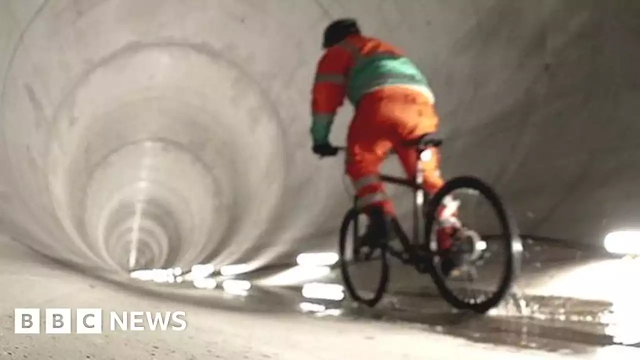 Watch: Bike ride through UK's new super sewer