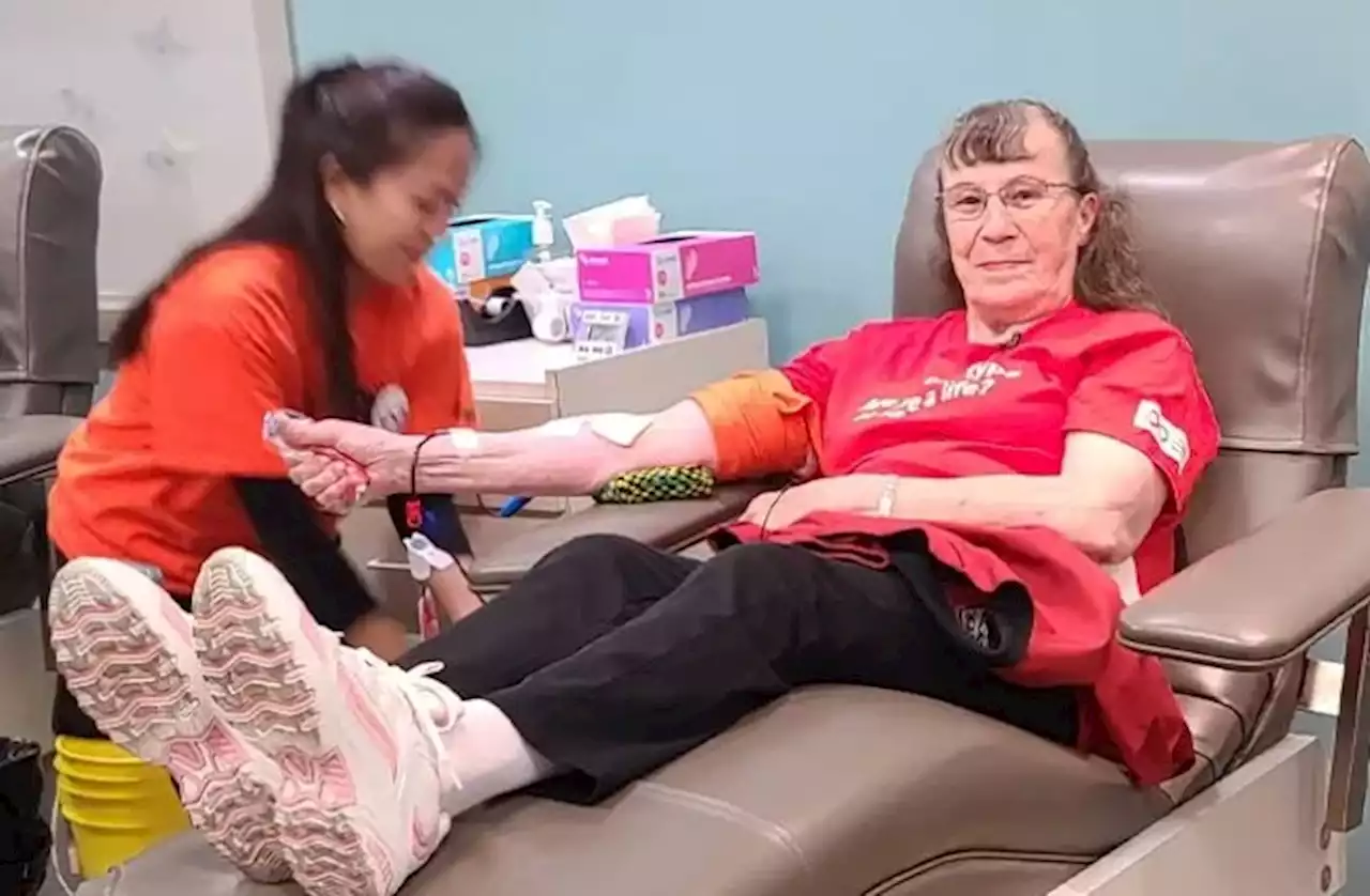 Alberta woman, 80, sets world record for most blood donations