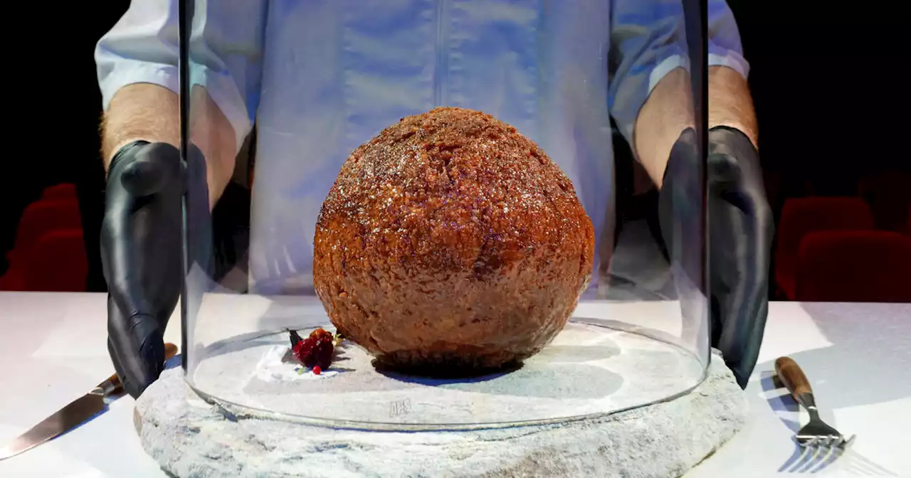 Startup makes giant meatball out of lab-grown mammoth meat