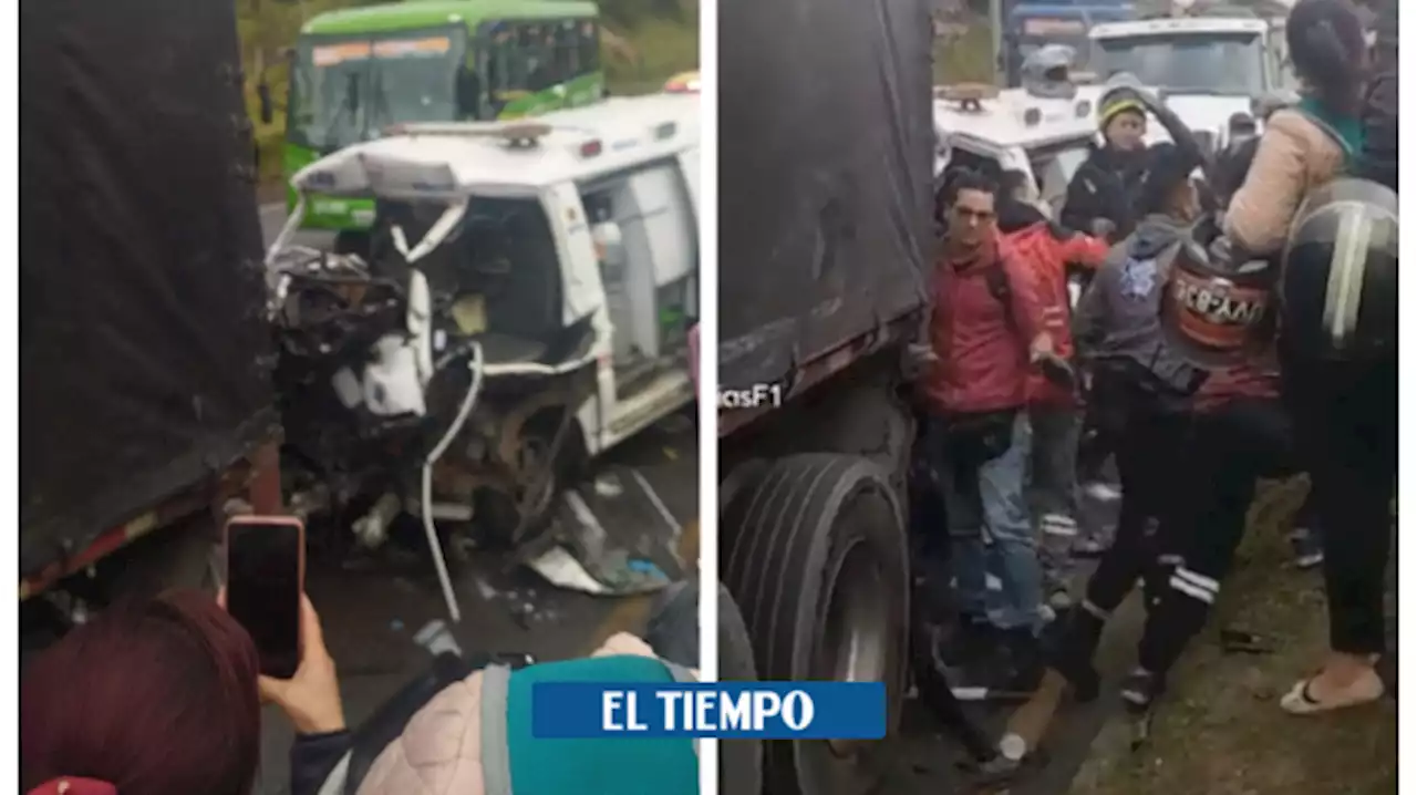 Grave accidente entre una ambulancia y un tractocamión en la Av. Boyacá