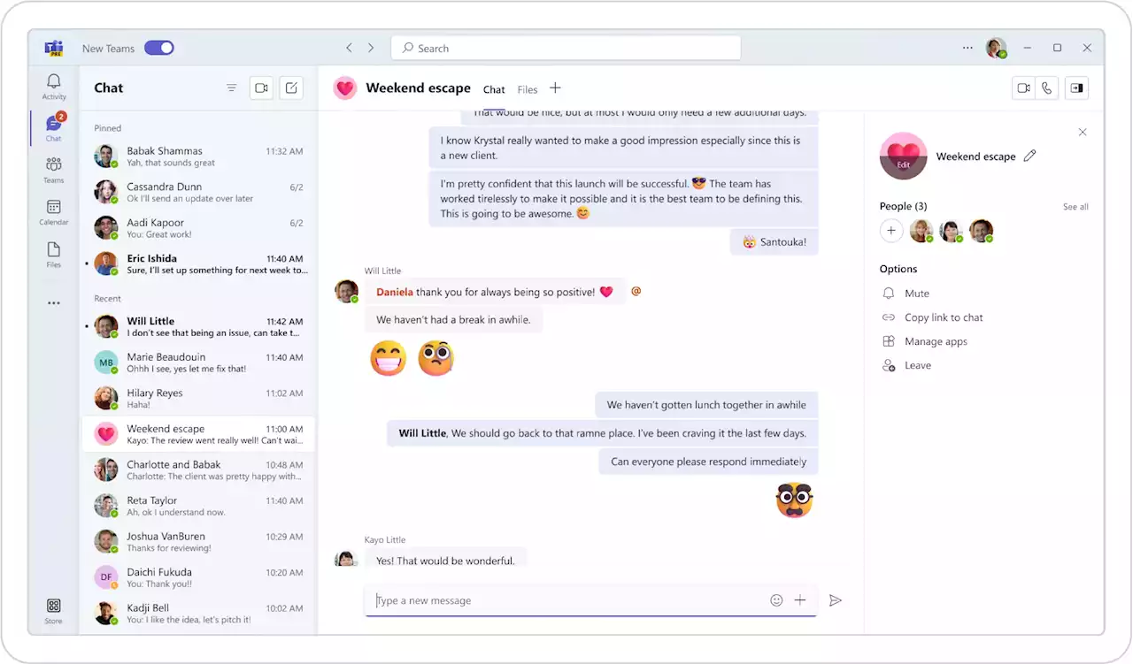 Här är nya Microsoft Teams. Med ny design och bättre prestanda.