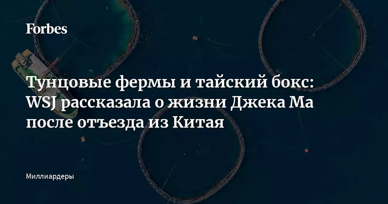 Тунцовые фермы и тайский бокс: WSJ рассказала о жизни Джека Ма после отъезда из Китая