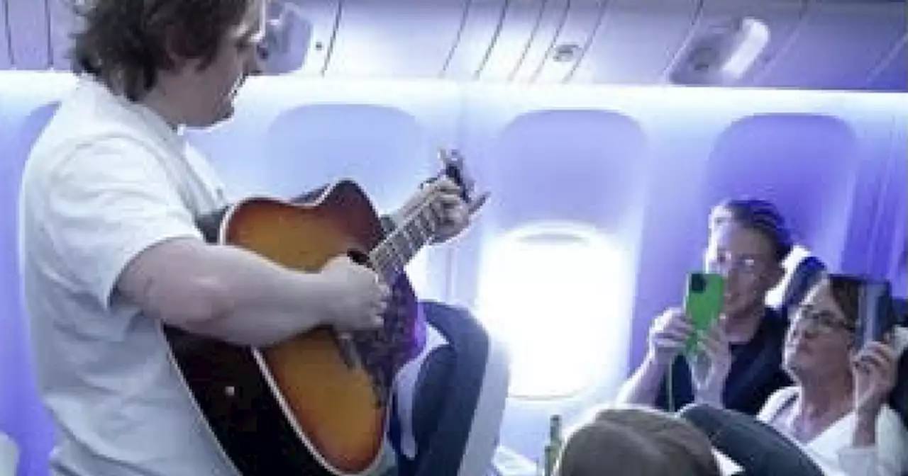 Lewis Capaldi filmed singing new track featuring Glasgow on flight to LA