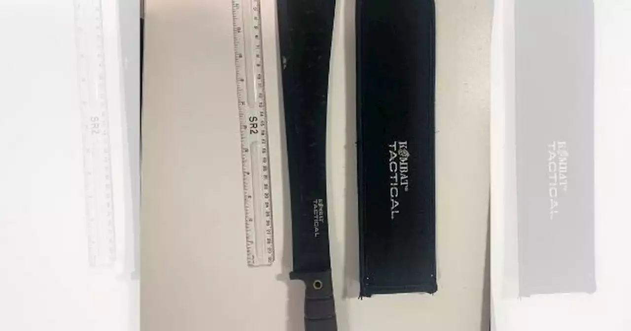 Police find huge machete while arresting man after chase