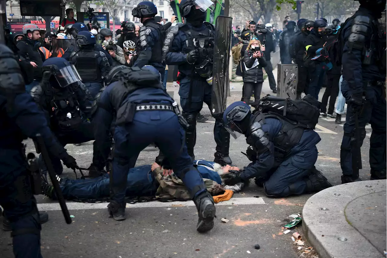 Video shows police knock out protester as tensions erupt in France