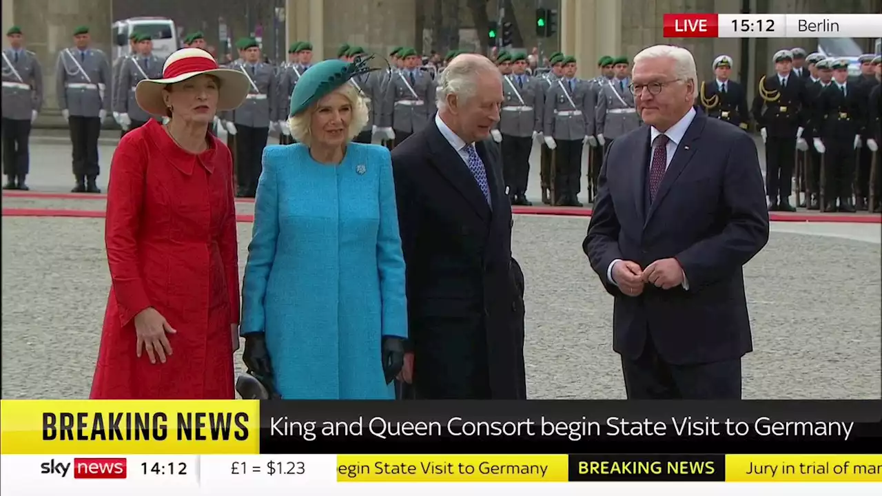 King and Queen Consort arrive in Berlin for first state visit