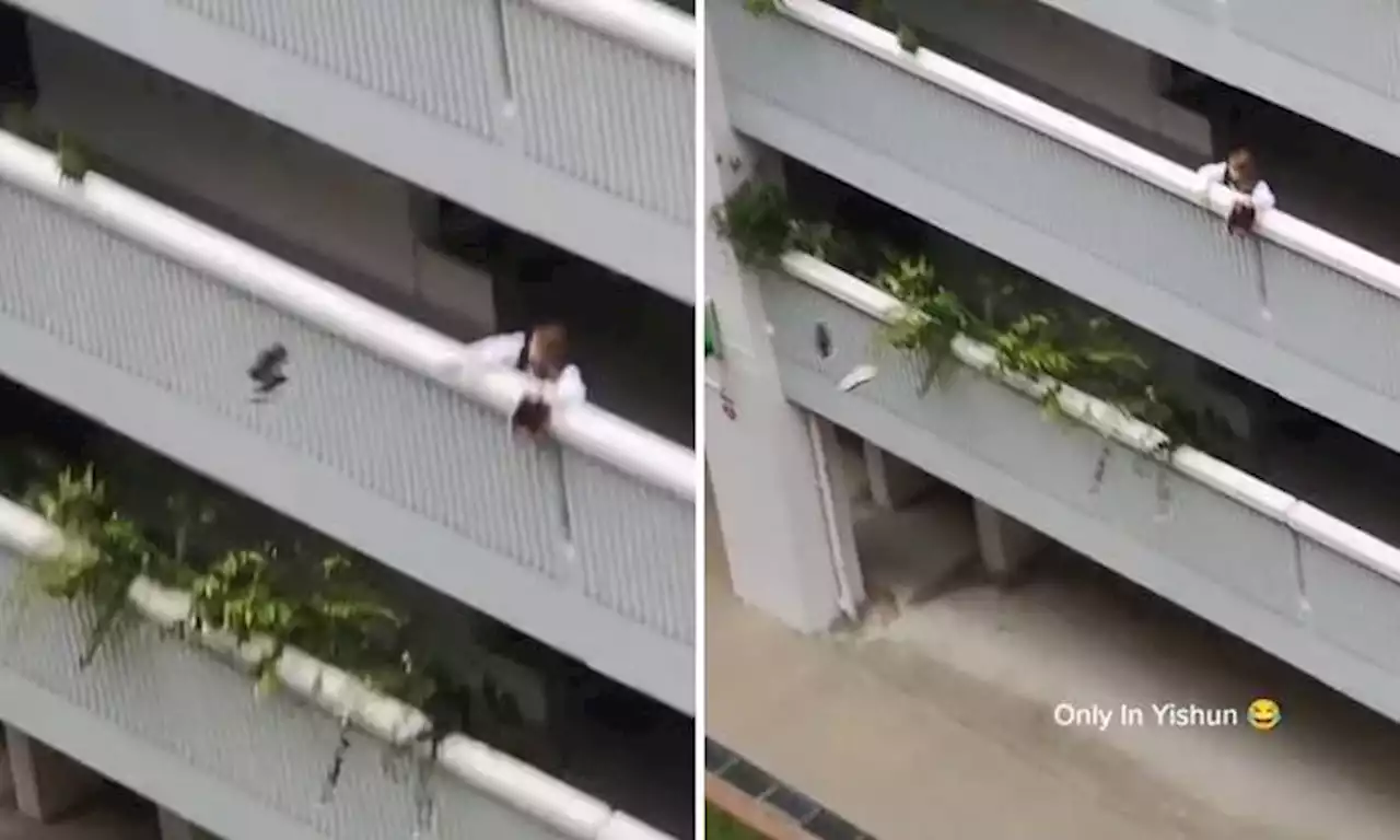 Woman throws multiple shoes from Yishun block: 'At least she checked there wasn’t anyone downstairs'