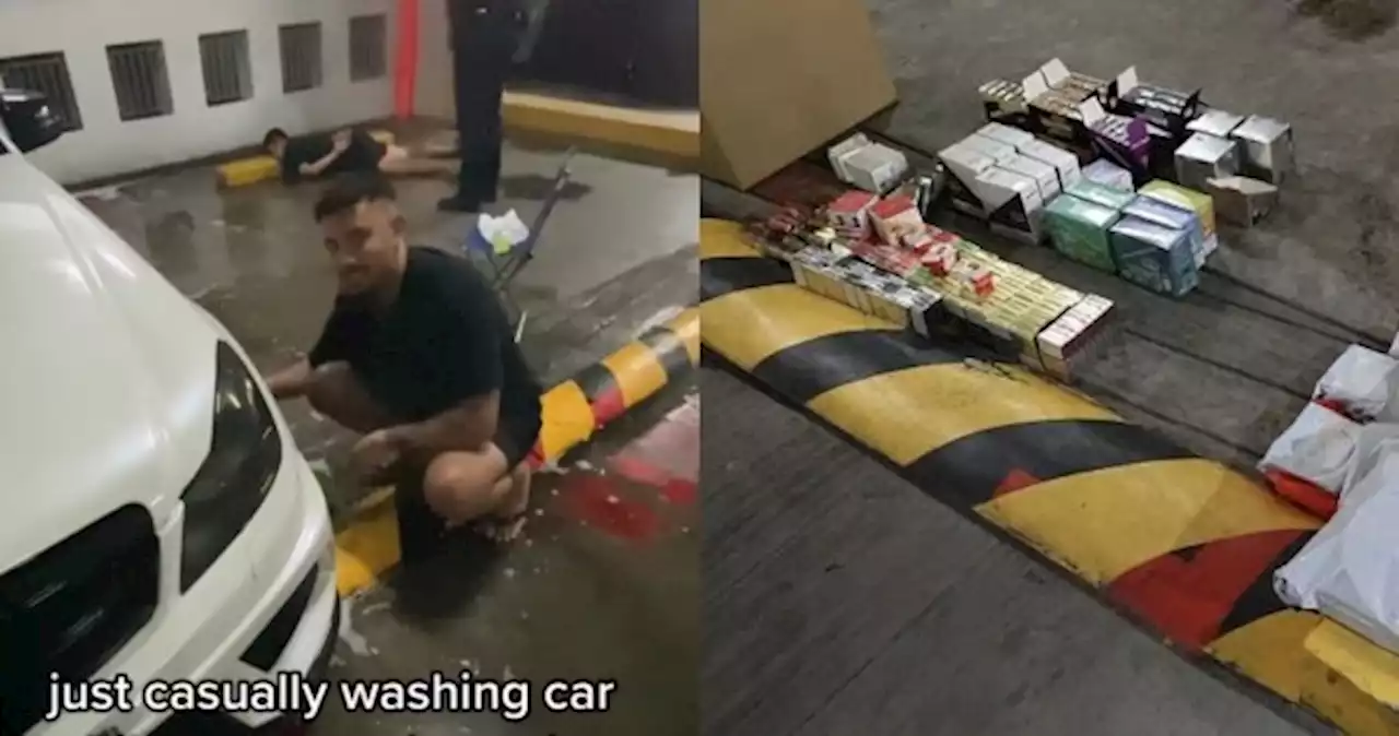 'Sir, can continue washing car?' Driver coolly washes vehicle in Sembawang while an arrest was underway