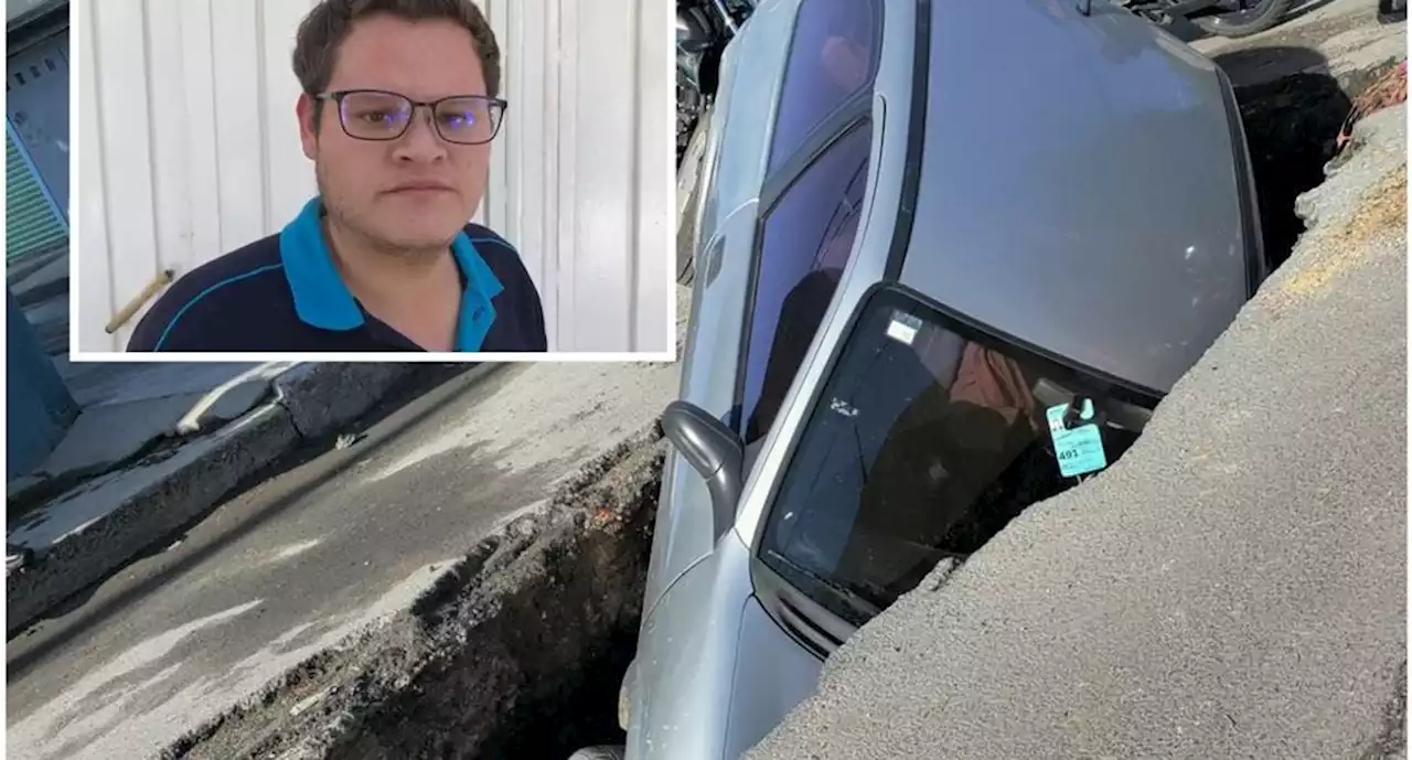 Joven cae en zanja de Tláhuac con todo y coche; no había señalización, denuncia, VIDEO | El Universal