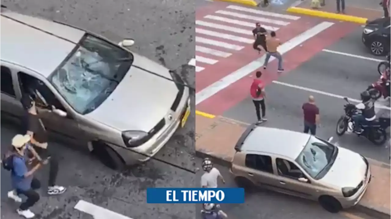 En video, pelea entre conductor y limpiavidrios dejó hombre arrollado