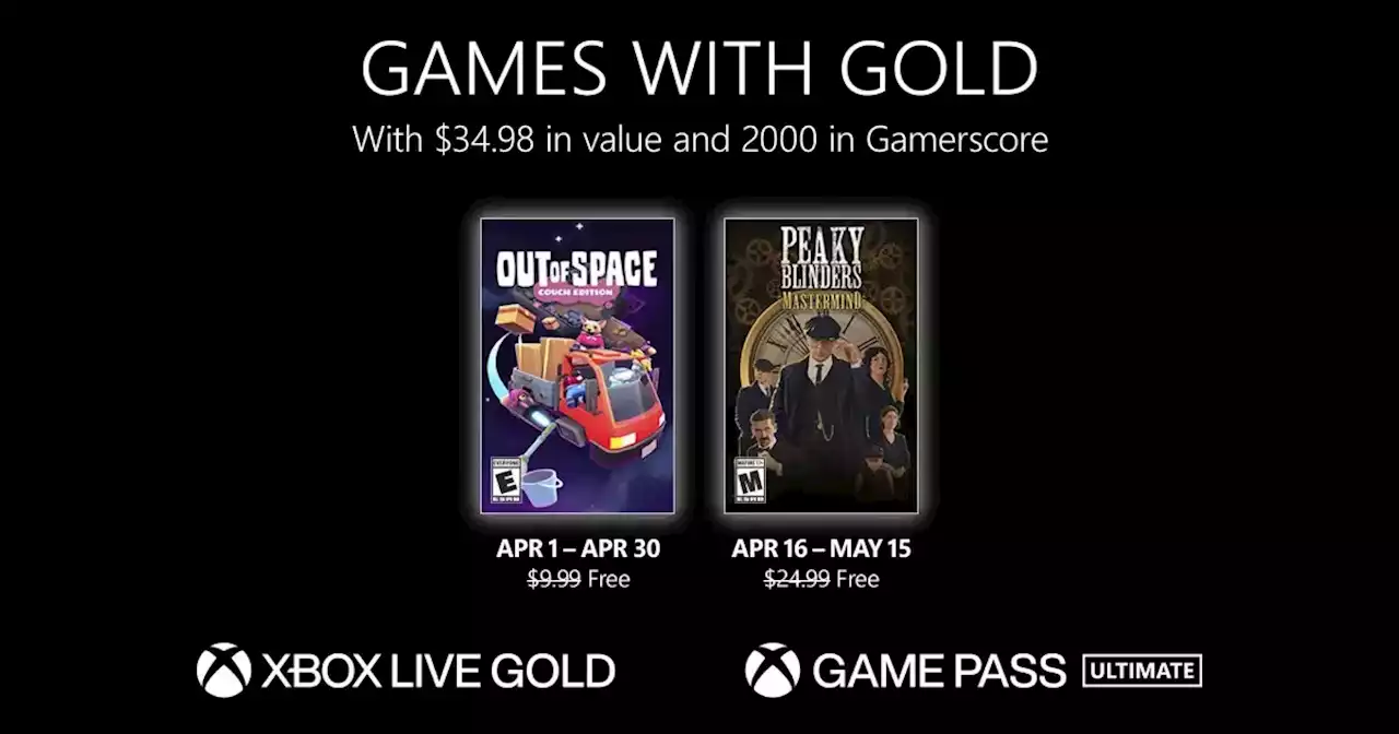 Xbox announces Games with Gold April line-up