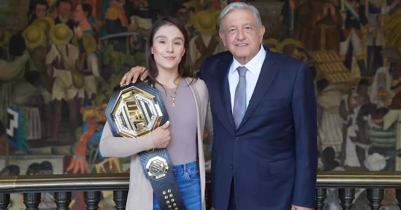 ¡AMLO recibe a la campeona UFC Alexa Grasso! ‘Mujer y deportista, orgullo de México’