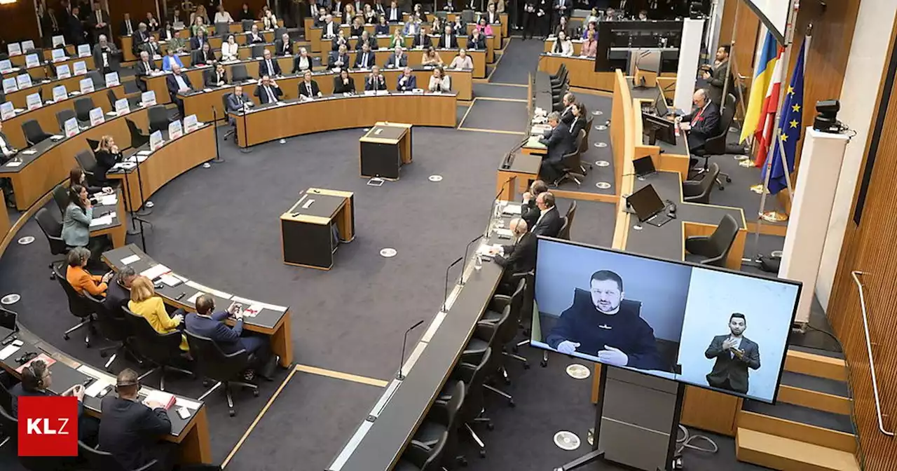 Ansprache im Parlament: Selenskyj: 'Moralisch nicht neutral gegenüber dem Bösen sein', FPÖ aus Protest ausgezogen | Kleine Zeitung