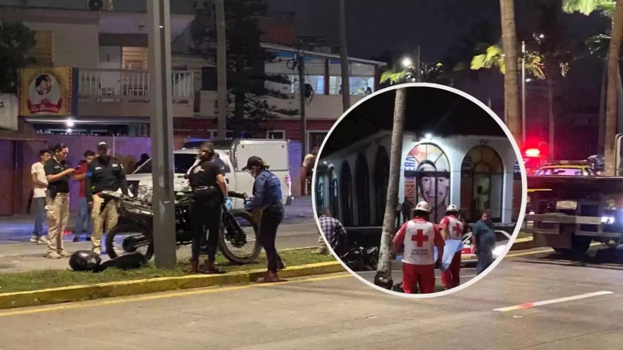 Muere motociclista tras derrapar frente a plaza Acuario en Veracruz