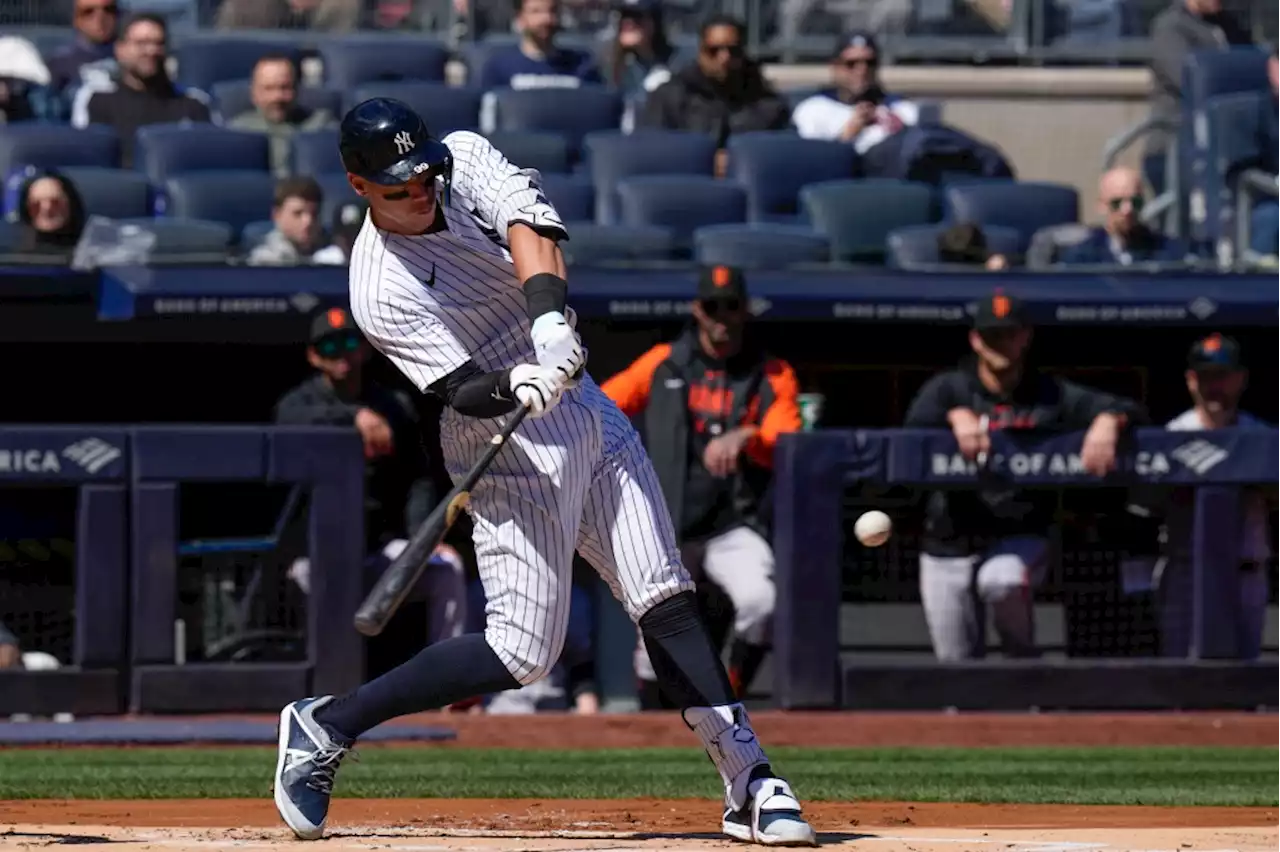 WATCH: Aaron Judge drills first-inning homer vs. SF Giants on Opening Day