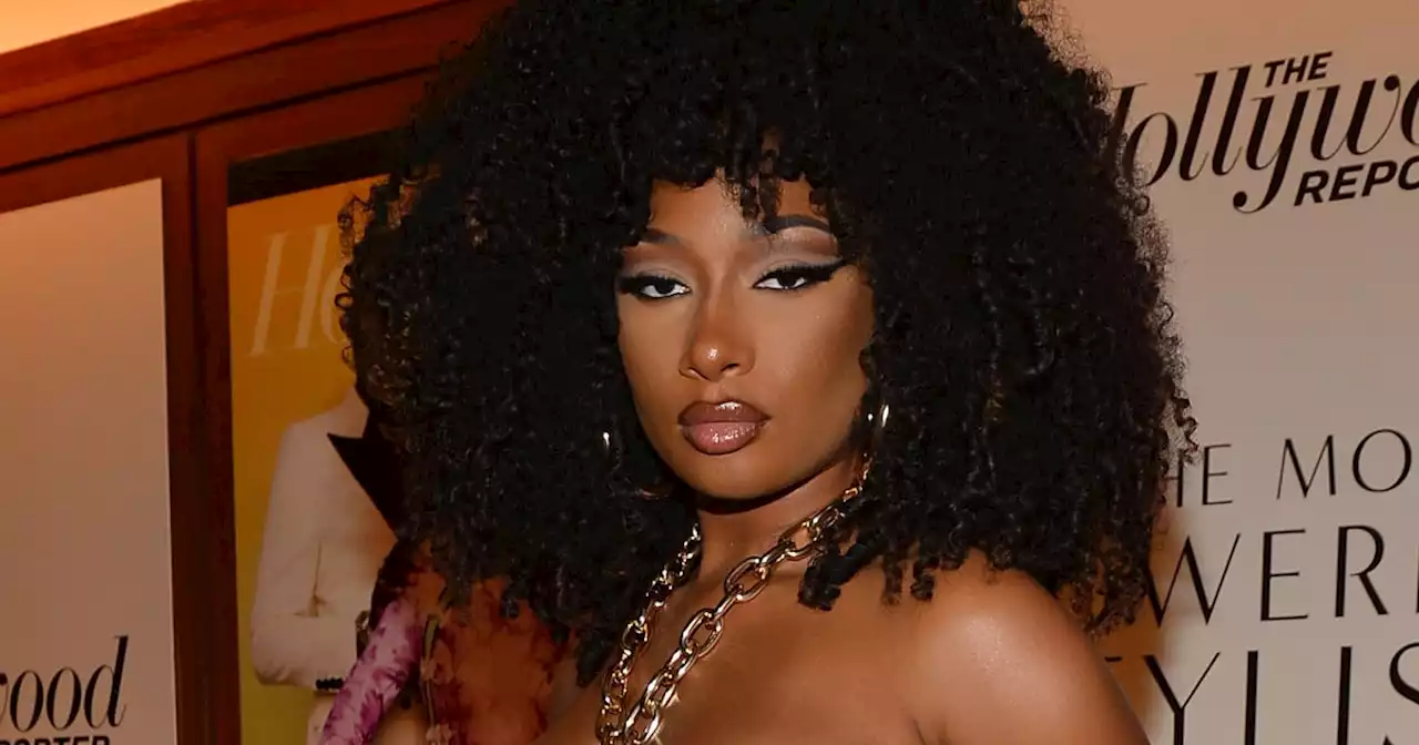 Megan Thee Stallion's Hip Cutouts Are Held Up By Tiny Gold Chains