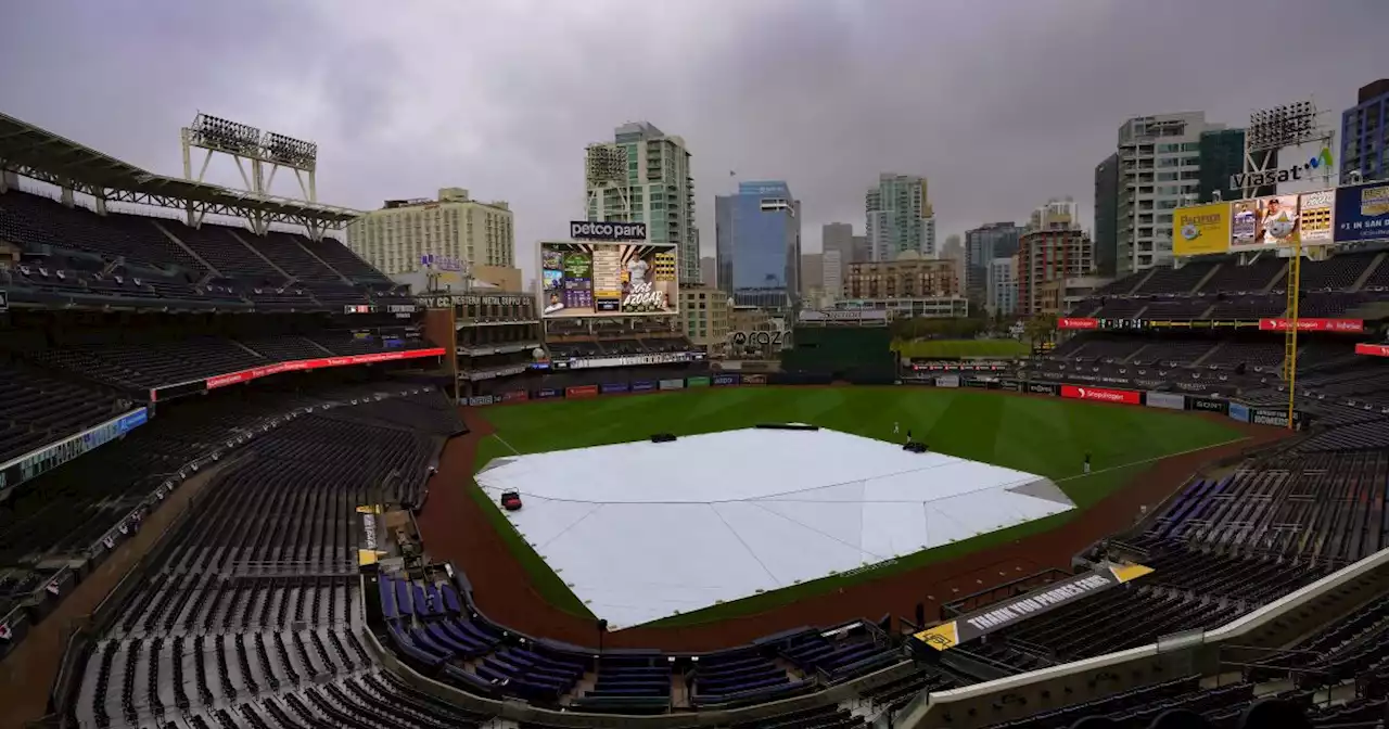 Rain forces Padres to push Thursday's opening day start time to 6:40 p.m.