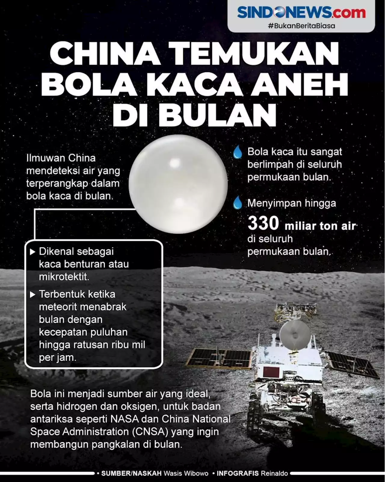 China Temukan Bola Kaca di Bulan, Diperkirakan Mengandung Air