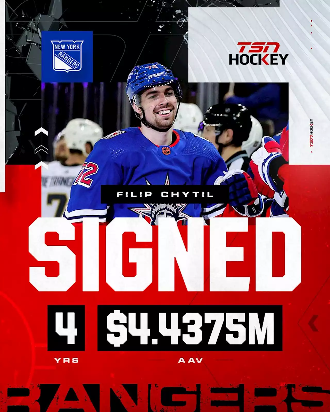 New York Rangers sign Filip Chytil to four-year extension | TSN