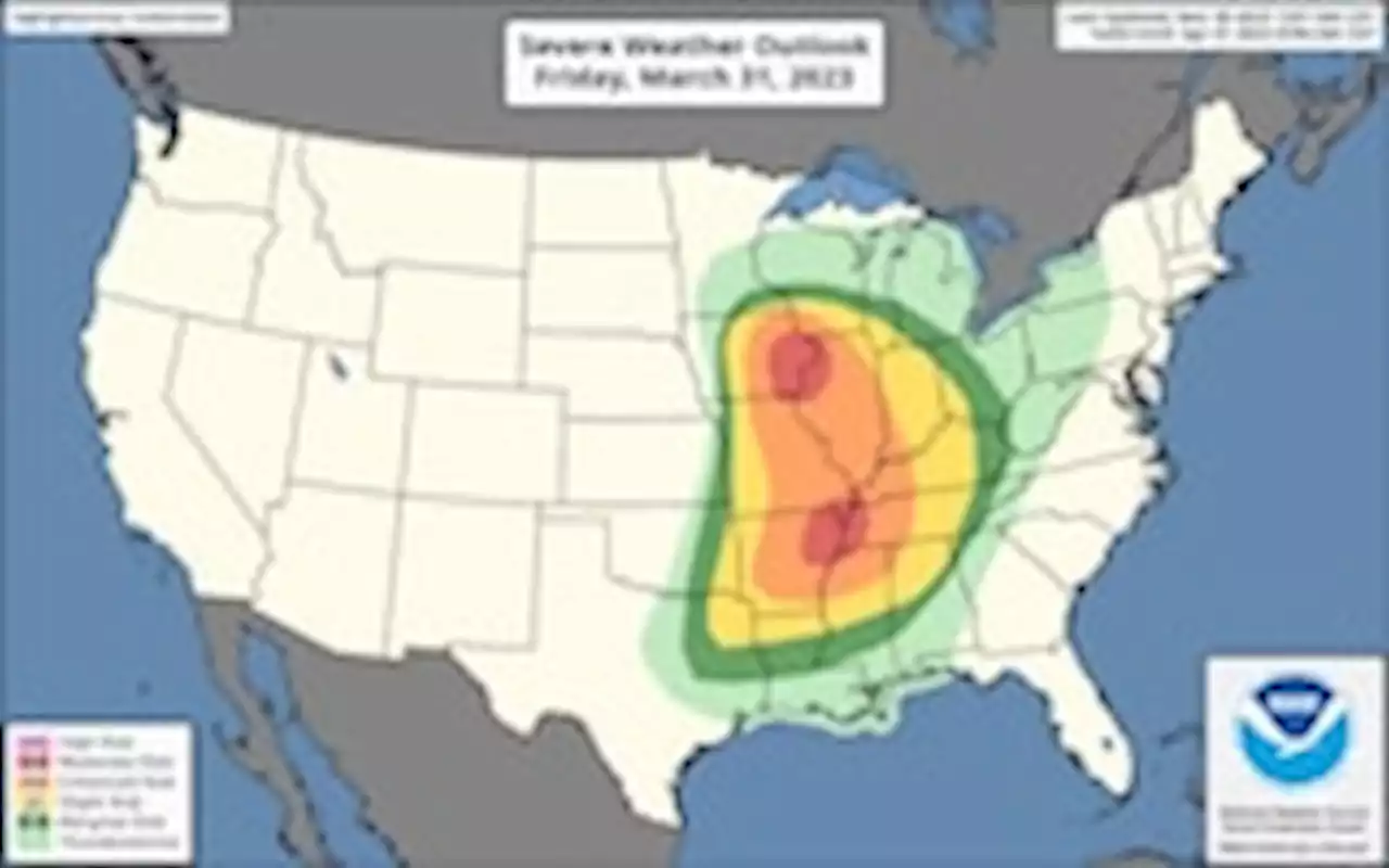 Severe storm outbreak with strong tornadoes forecast in central states Friday