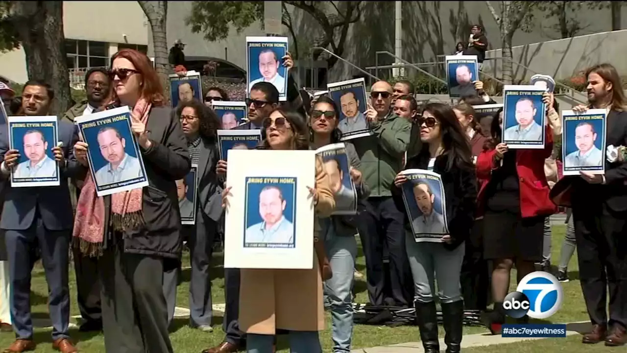 LA County public defenders hold rally to demand safe return of co-worker detained in Venezuela