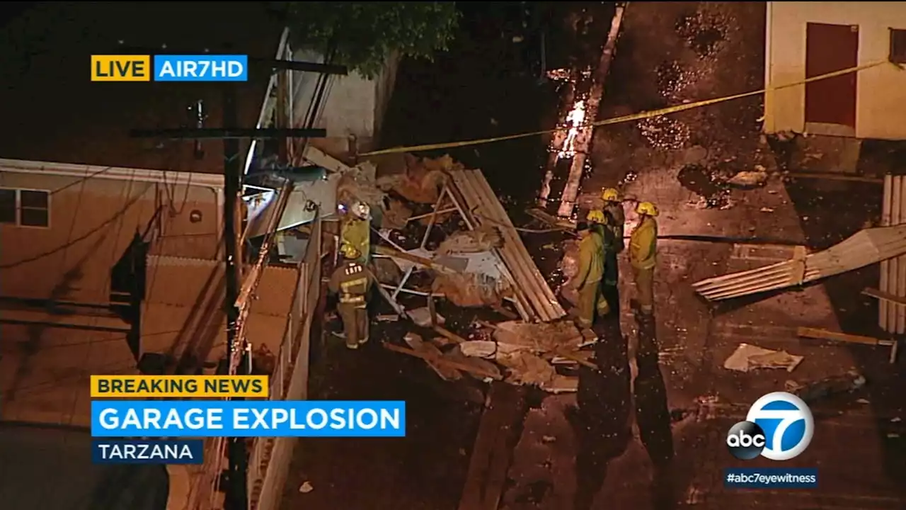 Man and woman critically injured following garage explosion in Tarzana, authorities say