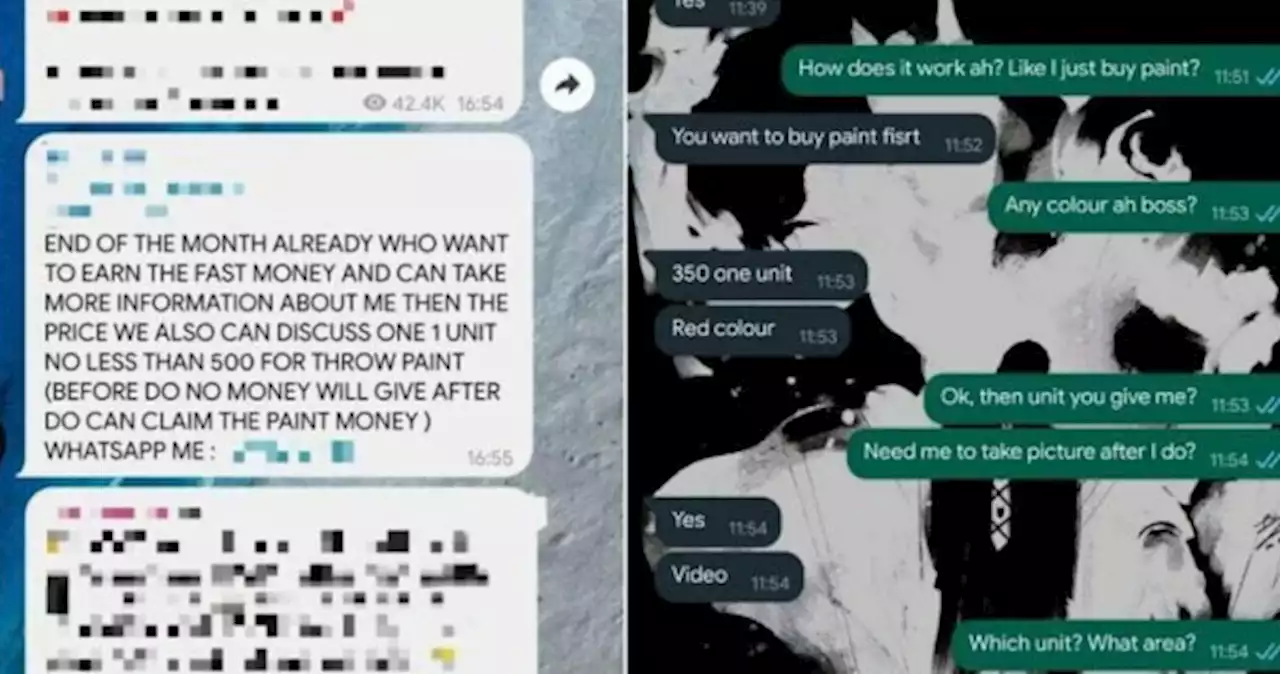 $350 per paint-splattered door: Loan sharks taking to Telegram to recruit individuals looking to 'earn fast money'