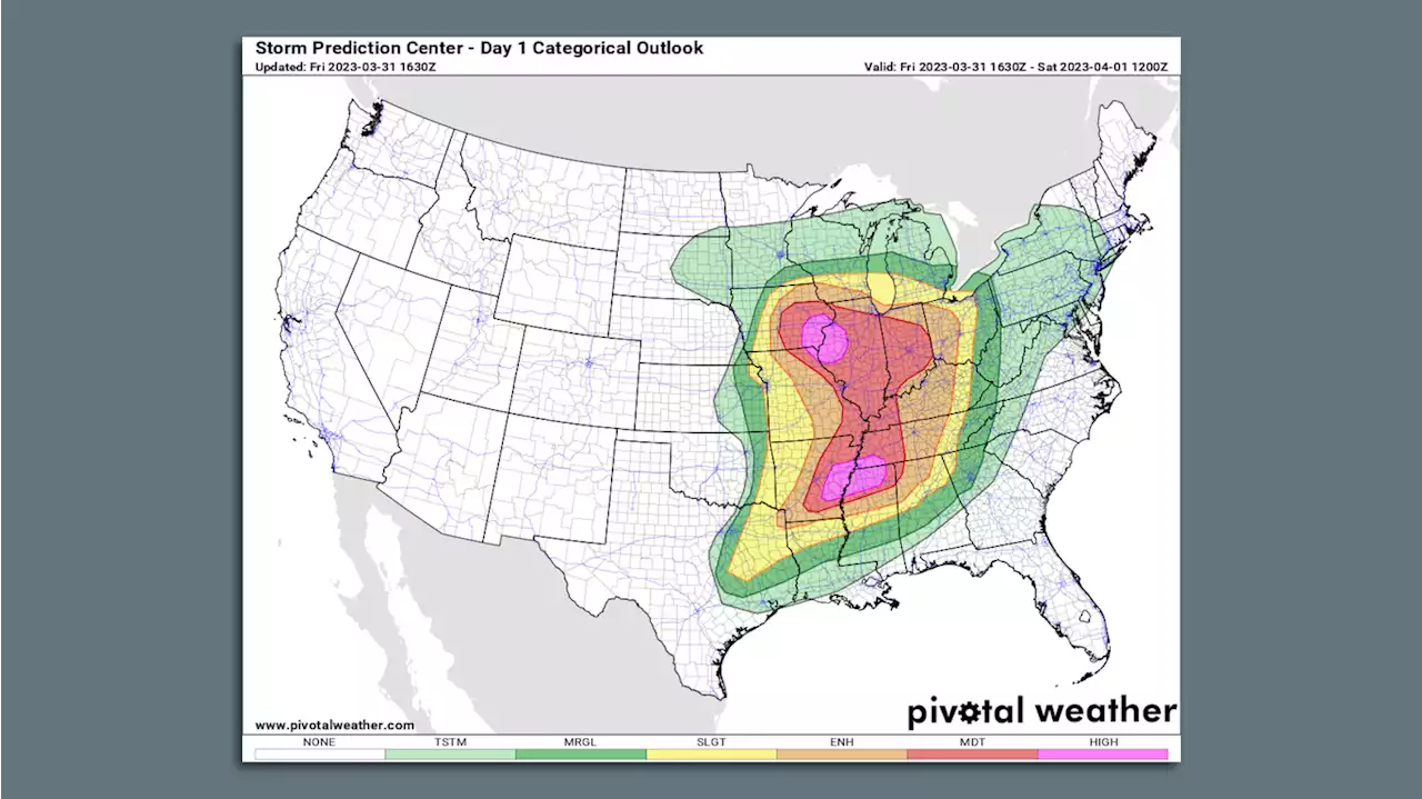 'High Risk' of dangerous severe weather outbreak with strong tornadoes in Central U.S.