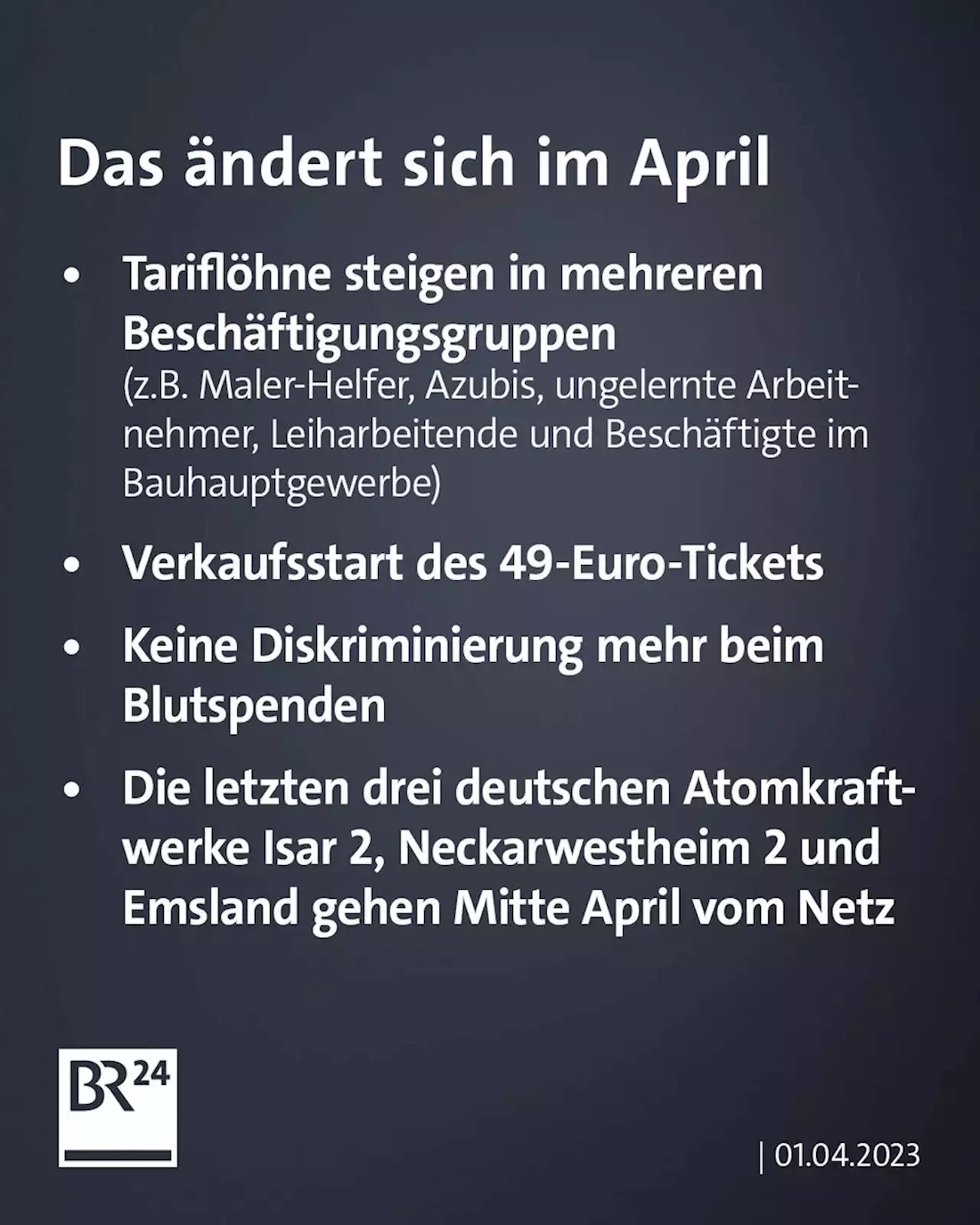 Änderungen im April: Steuern, Löhne und das 49-Euro-Ticket