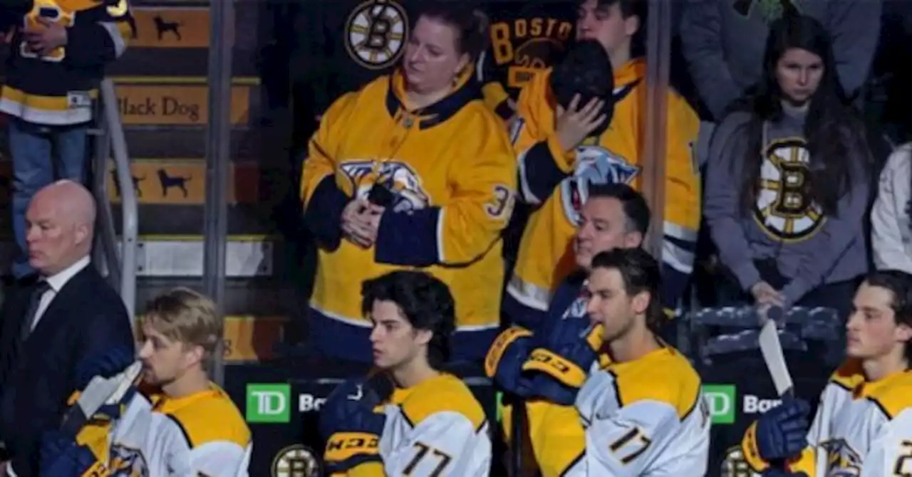 Predators and Boston Bruins Hold Joint Moment of Silence for Nashville School Shooting