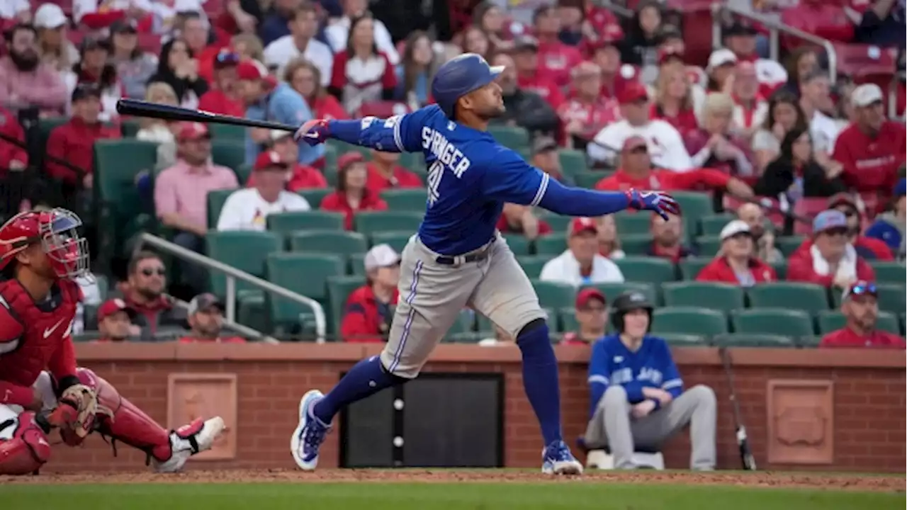 Springer's 5 hits help Blue Jays outlast Cards 10-9 in opener