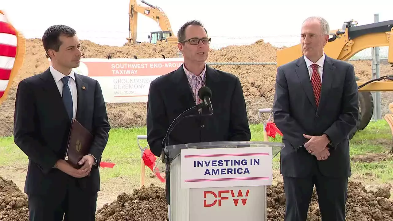 Sec. Pete Buttigieg attends groundbreaking for DFW Airport's new end-around taxiway